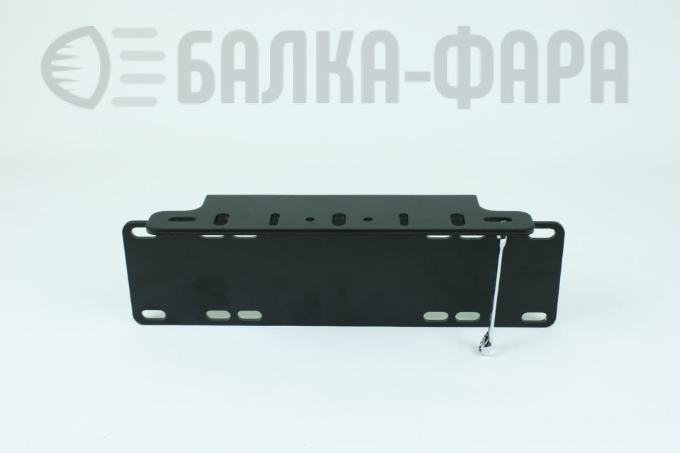 Кронштейн под автомобильный номер для крепления доп. света, черный матовый